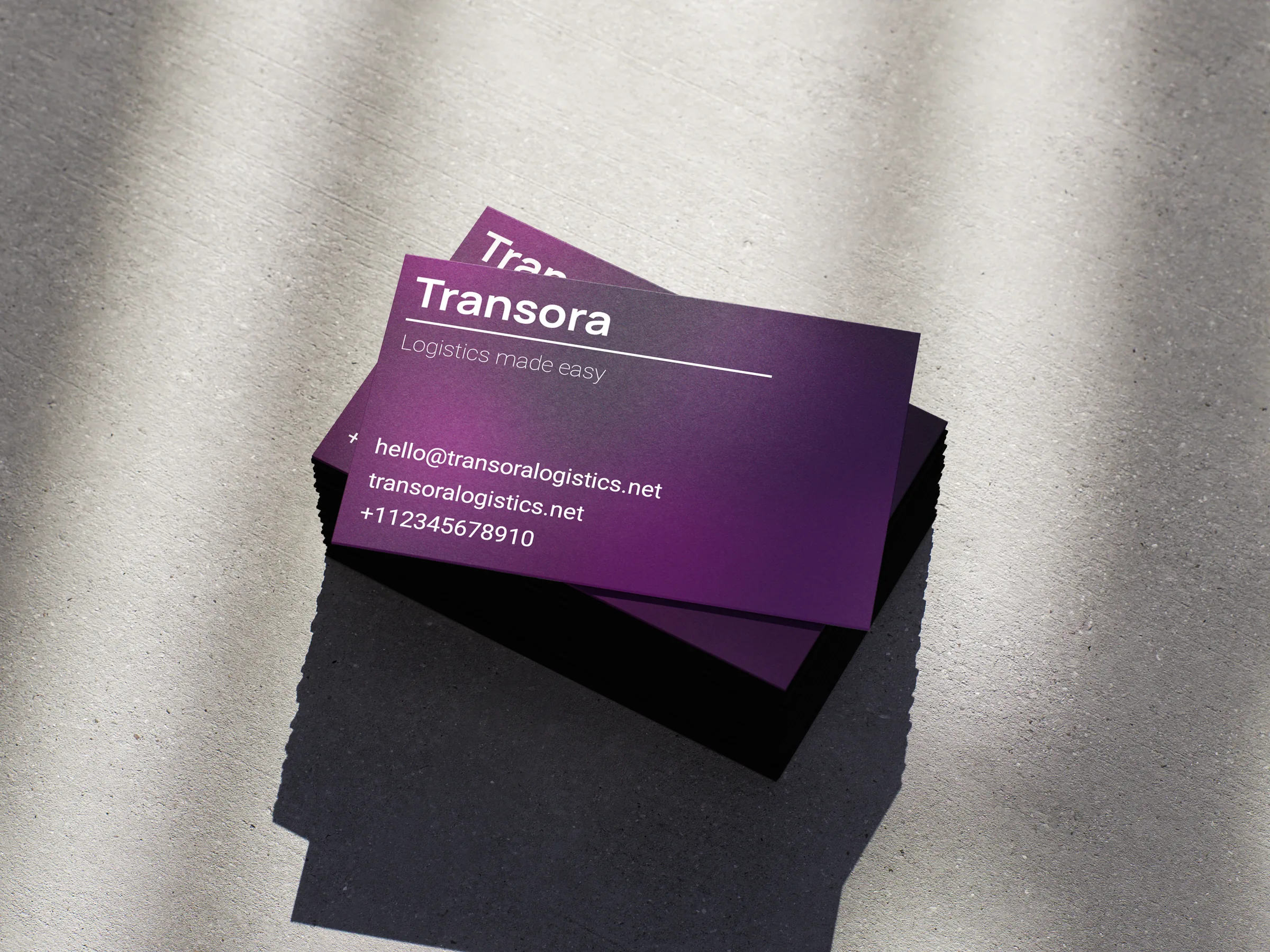 Transora brand identity — Businesscardas