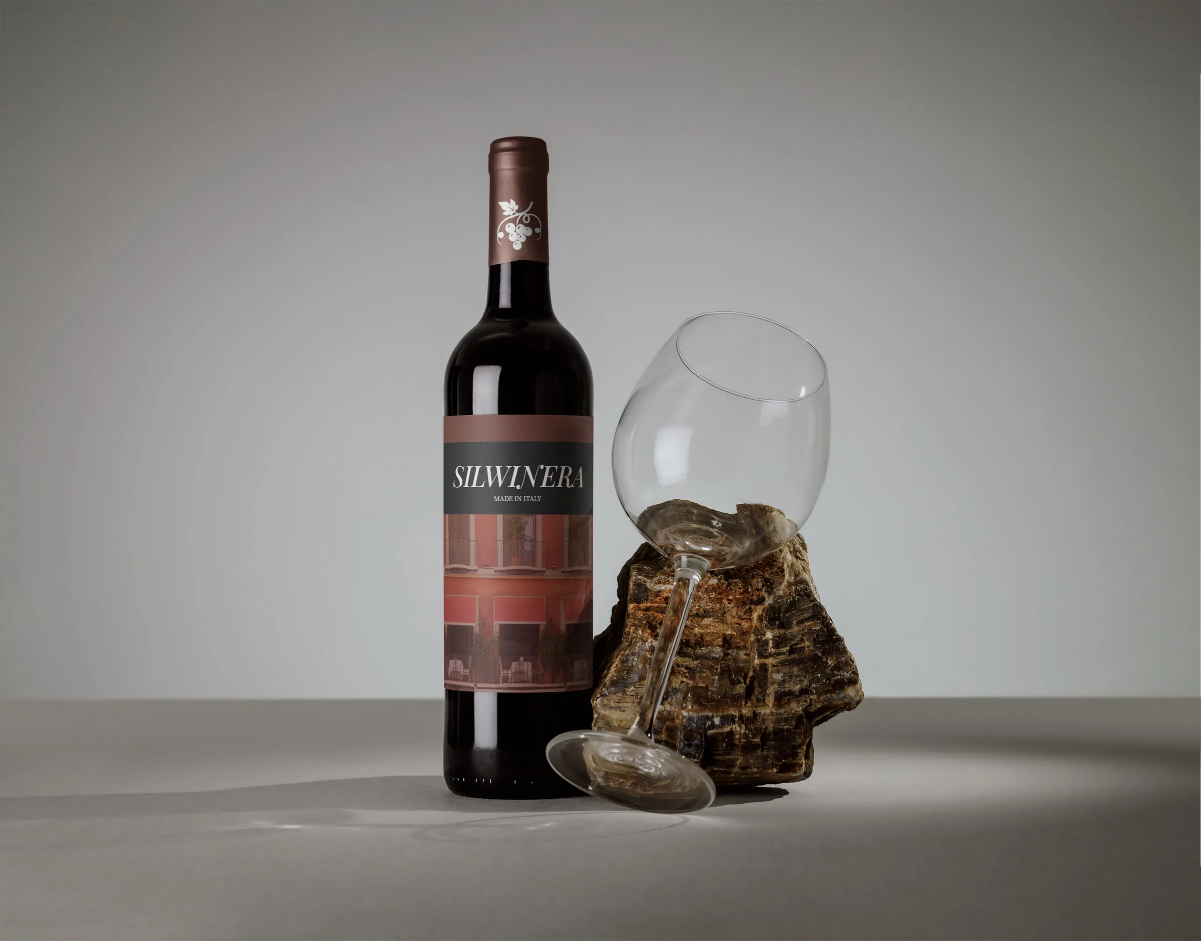 Silvinera brand identity — Wine Bottle With Glass